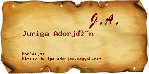 Juriga Adorján névjegykártya